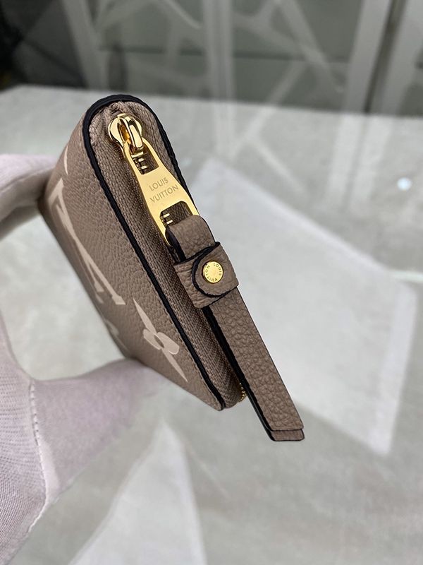 ミニウォレット ルイヴィトン 偽物 ジッピー財布 ベージュ モノグラム アンプラント M69797