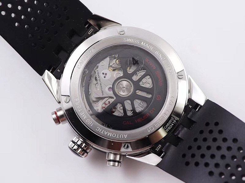 タグホイヤー カレラ スケルトン 偽物 文字盤 ステンレス メンズ 腕時計 43 mm TAi86398