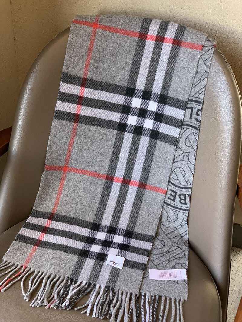 ☆超人気☆バーバリー コピー リバーシブル モノグラム ロゴジャカード カシミアスカーフ Bak76179