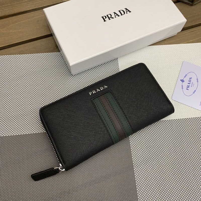 大人気!限定希少 プラダ 偽物ファスナー付 長財布 puv99542