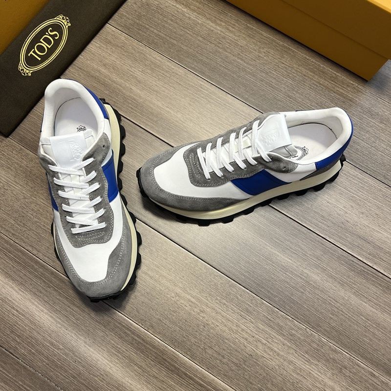 《大人気》TODS スーパーコピー スエード&ファブリックスニーカー toq41241