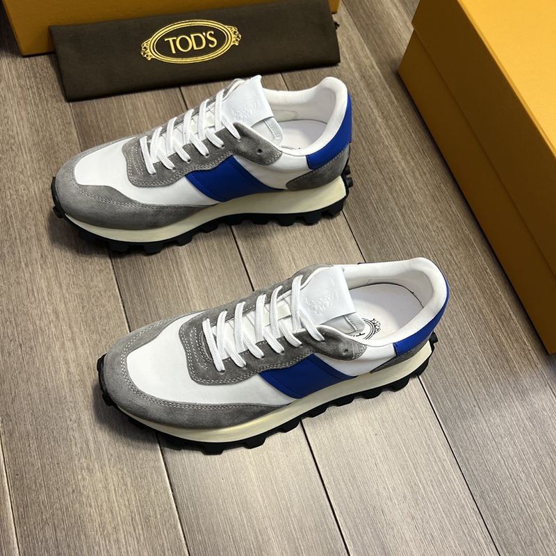 《大人気》TODS スーパーコピー スエード&ファブリックスニーカー toq41241