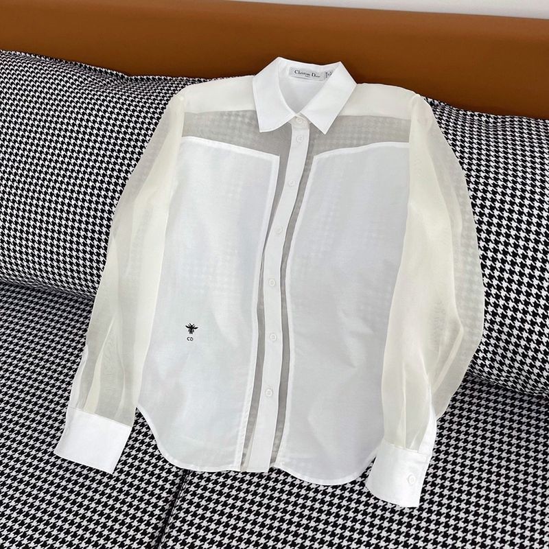日本未発売】ディオール ブラウス シャツ シルク オーガンジー 