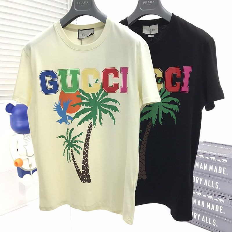 大人気！新作【グッチ】パームツリー コットン ジャージー Tシャツ