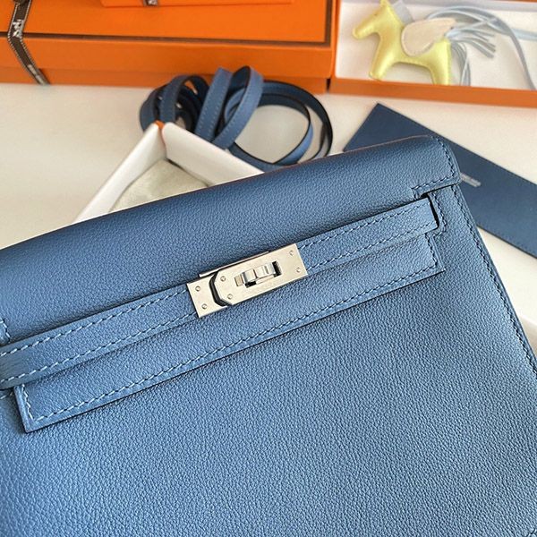 ★日本!!人気!エルメス コピー ケリーダンス 22cm ブルー 内縫 2色金具 erm15079
