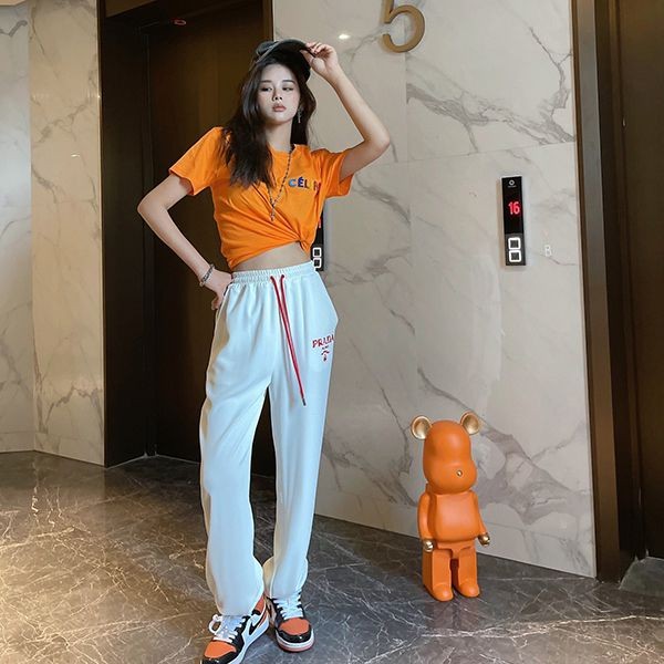 ★日本!!人気!プラダ ロゴ入りウエスト ストレッチポプリン製 ワイドレッグ パンツ 偽物 puy41604