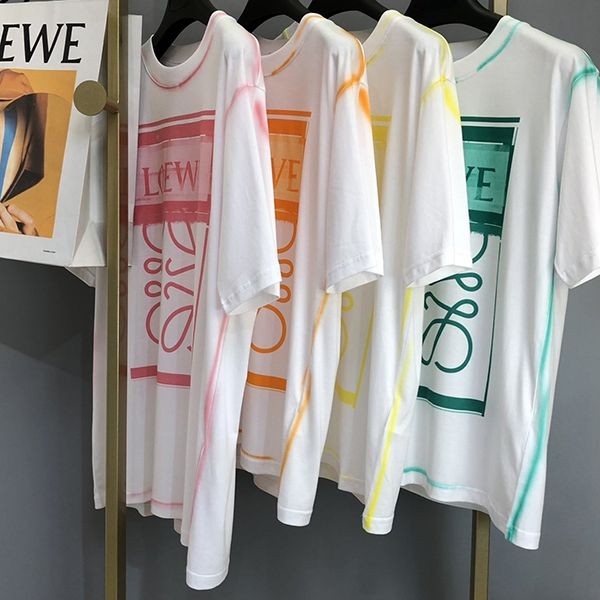 ロエベ コットン アナグラム フォトコピー Tシャツ 4色 loj82937