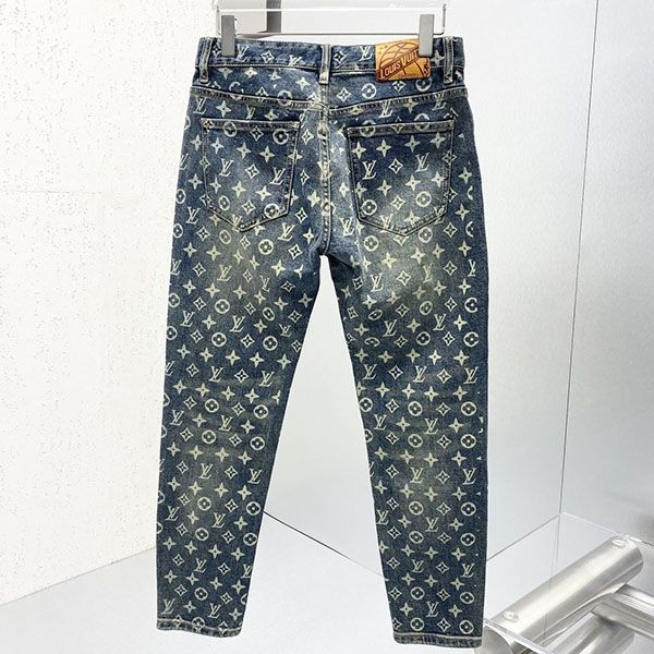 ★日本!!人気!ルイヴィトン デニムパンツ モノグラムパッチワーク 偽物 vuf81943