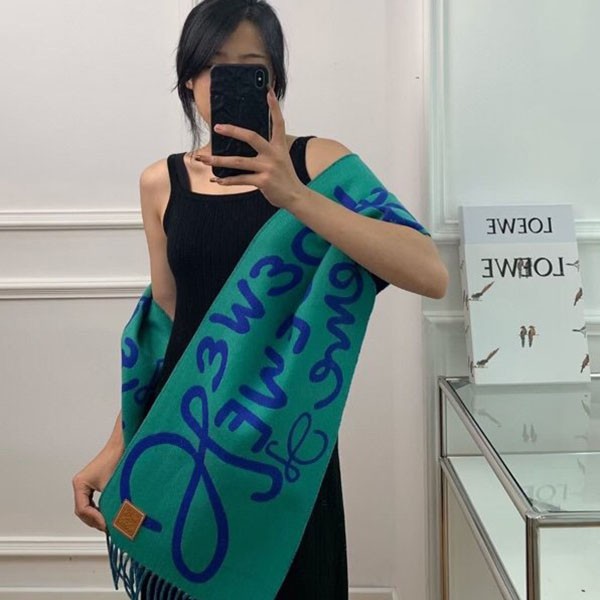大人気!ロエベ 偽物 ウール&カシミヤ ロゴ入りスカーフ loq67780
