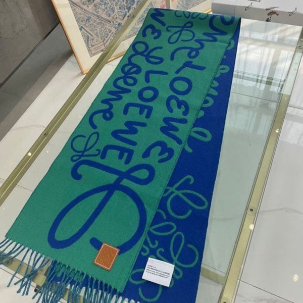 大人気!ロエベ 偽物 ウール&カシミヤ ロゴ入りスカーフ loq67780