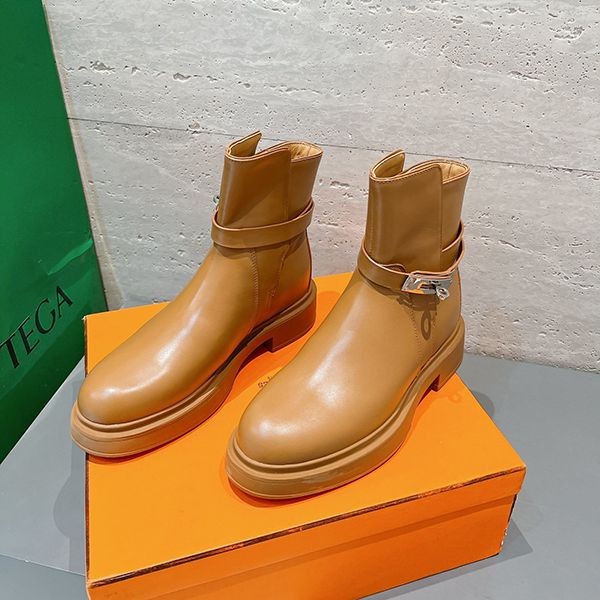入手困難エルメス Bottines Veo ヴェオ 厚底 アンクルブーツ ブーティ 偽物 erw56215