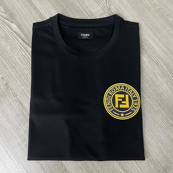 フェンディ アジュール刺繍FF 長袖クルーネック Tシャツ 偽物 2色