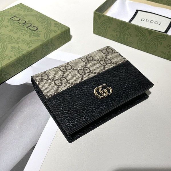 箱付✨極美品✨グッチ 財布 GGマーモント カードケースウォレット 最安値挑戦 グッチ GG マーモント カードケース ウォレット 偽物 gup76357