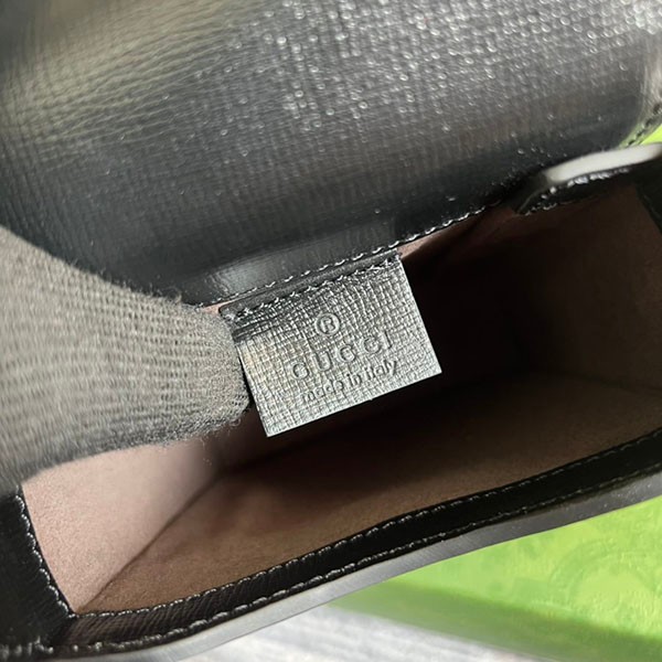 送料込 グッチ gg 付き ミニ バッグ 偽物 ロゴ モノグラム ブラック gux68464