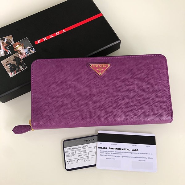 プラダ サフィアーノレザー ジップアラウンド長財布 puj06536