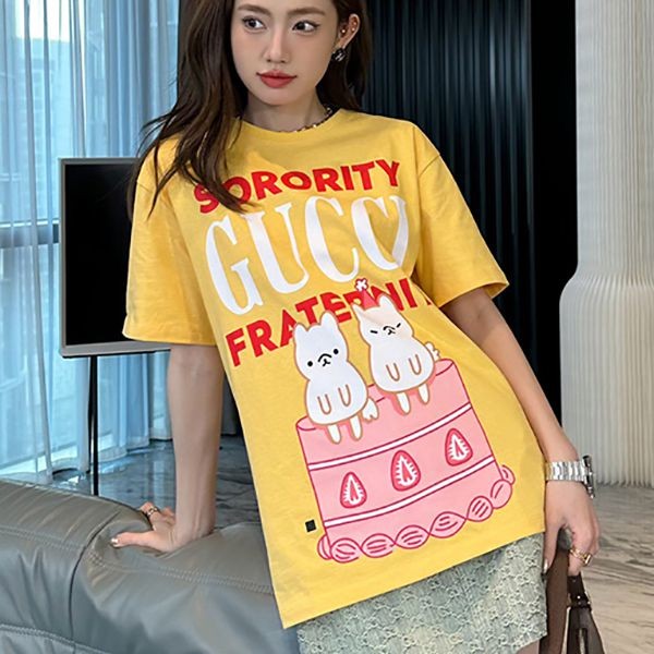 大人気!グッチ Sorority グッチFraternity プリント コピー Tシャツ gum67609