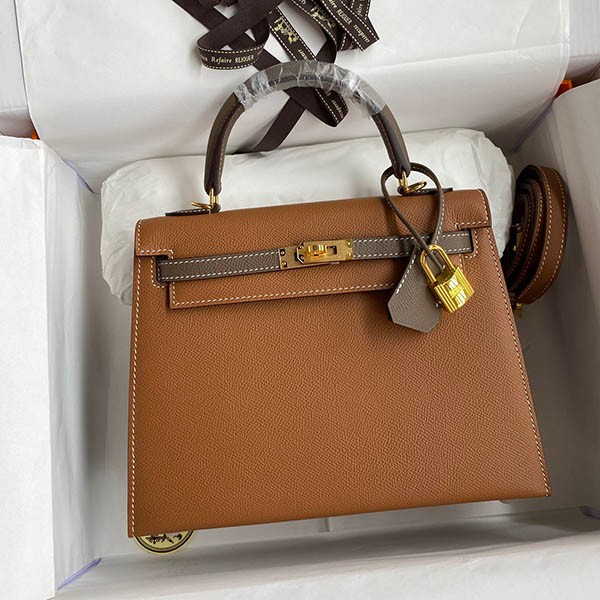 エルメス ケリー 偽物 25cm 外縫い エプソン ゴールド金具 ero06996