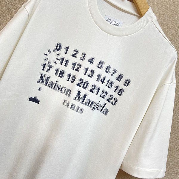 大人気!メゾン マルジェラ ナンバーロゴTシャツコピー 白 Mab80079