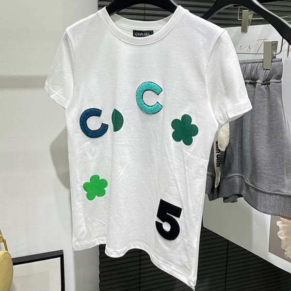 ★日本!!人気!シャネル Tシャツ スーパーコピー コットン ロゴ sht10191
