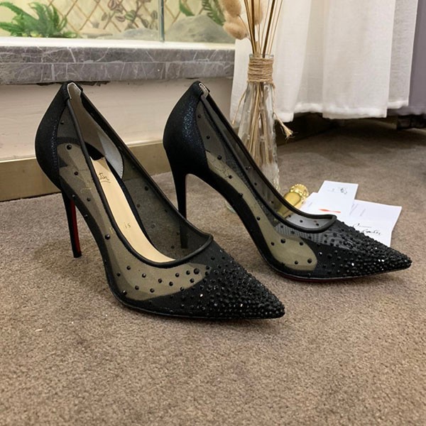 激安価格!クリスチャンルブタン Follies Strass 偽物 100 パンプス Rum56746