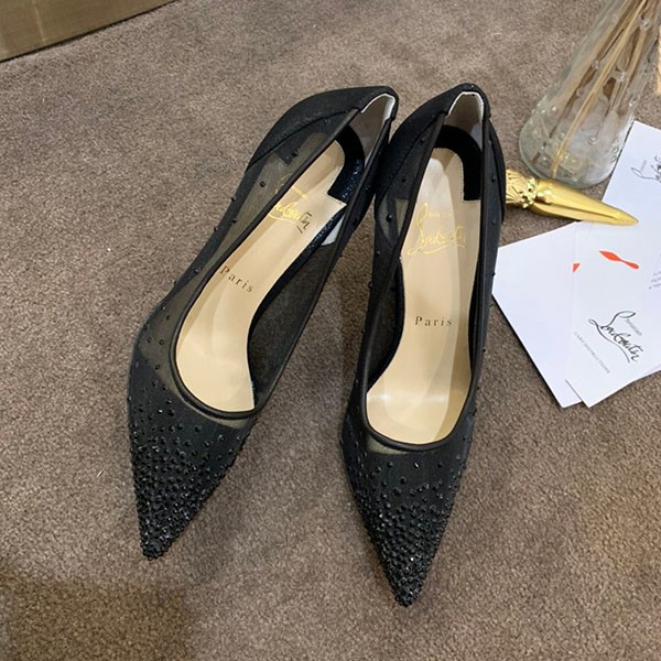 激安価格!クリスチャンルブタン Follies Strass 偽物 100 パンプス Rum56746