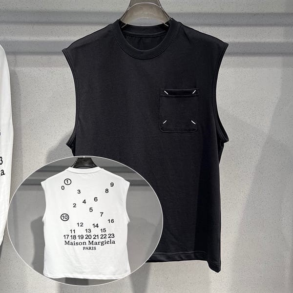 MM6 メゾン マルジェラ コピー ナンバリング ロゴ Tシャツ ベスト 2色 Mam63893