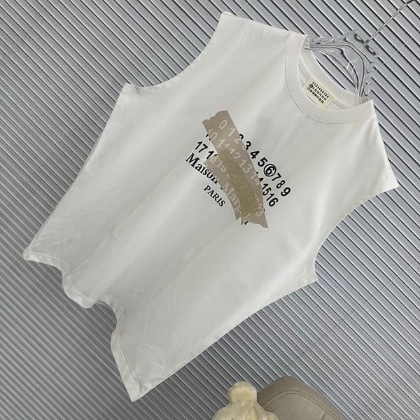 希少MM6 メゾン マルジェラ ナンバリング ロゴ Tシャツ ベスト 偽物 2色 Mat54728
