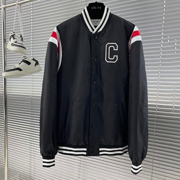 セリーヌ 偽物 テディロゴ アップリケ ジャケット Cez05687