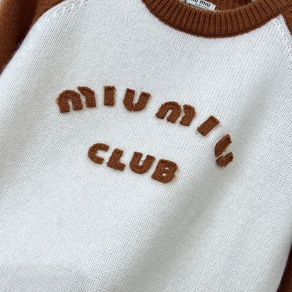 ミュウミュウ★ロゴカシミア クルーネック セーター 偽物 mya10356