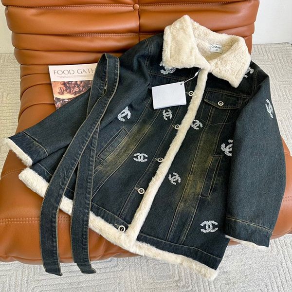 シャネル ラムズウール デニムジャケット 偽物 shs84212
