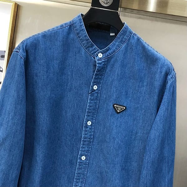 プラダ 偽物 Padded denim shirt キルティングデニムシャツ puc52105