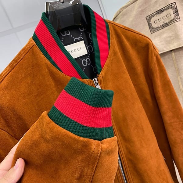 グッチ スーパーコピー ロゴ ブローグレザー ボンバージャケット gus25761