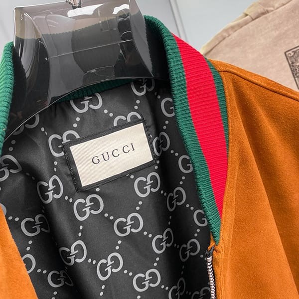 グッチ スーパーコピー ロゴ ブローグレザー ボンバージャケット gus25761