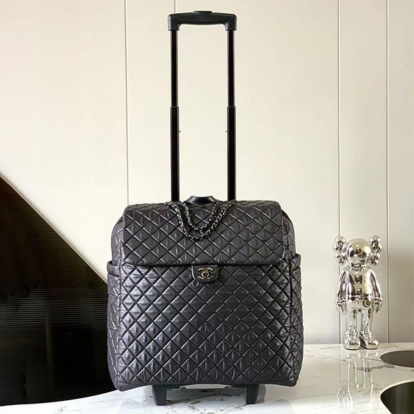 シャネル コココクーン トロリーバッグ 偽物/トラベルバッグ 旅行かばん ナイロン ブラック shl89328