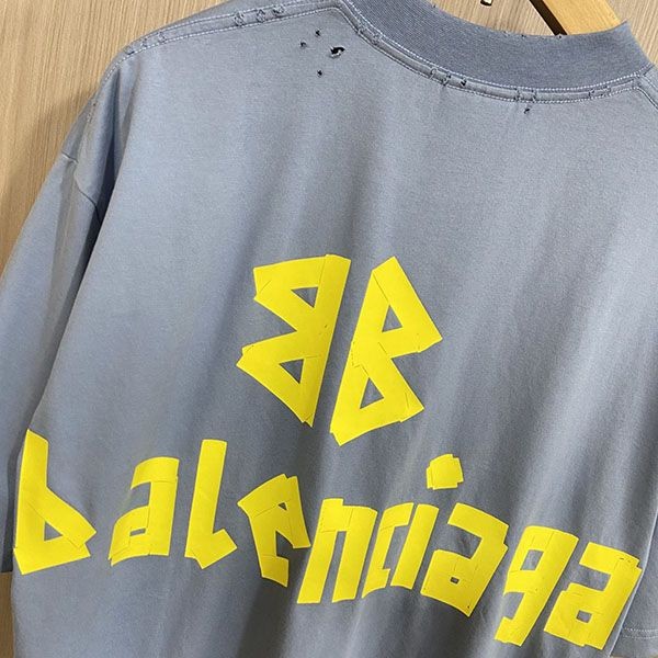 追跡付 バレンシアガ テープタイプコットンジャージーTシャツ baw85181