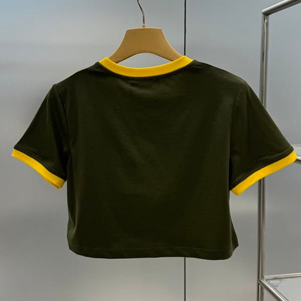 ミュウミュウ 偽物 ロゴ コットン クロップド Tシャツ myr04270