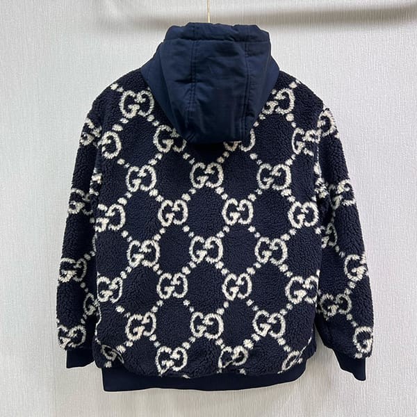 可愛いグッチ GGジャカード ボア ジャケット コピー