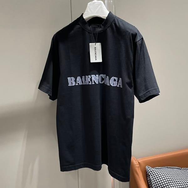可愛いバレンシアガ STENCIL TYPE Tシャツ ロゴ 半袖 コットン パチモン 3色 bae16168