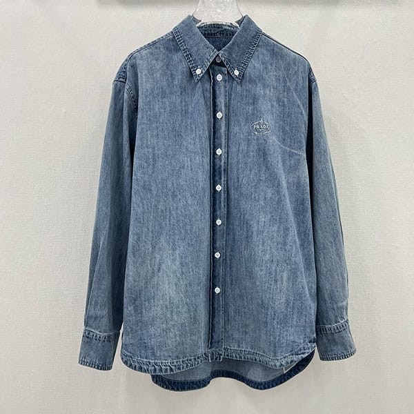 プラダ パチモン オーバーサイズ オーガニックデニム シャツ pud95019