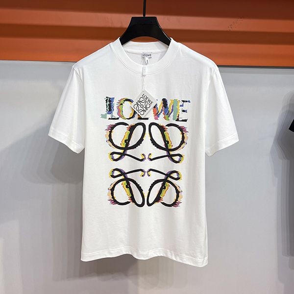一目惚れ♪ ロエベ アナグラム ロゴ コットン Tシャツ 偽物 lom23500