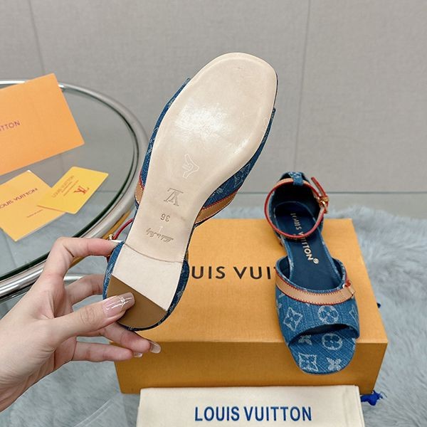 ☆超人気☆【24SS/モノグラム×デニム】ルイヴィトン フラットサンダル コピー 1ACMOR