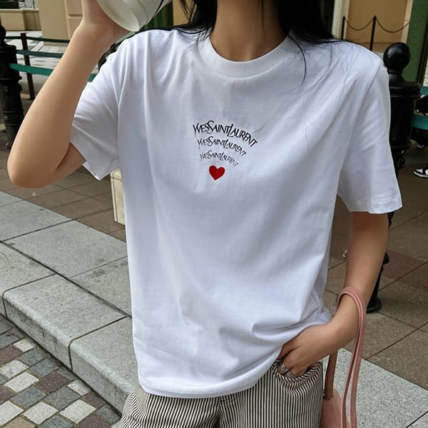 送料無料サンローラン シグネチャーロゴ Tシャツ パロディ3色 Sai11334