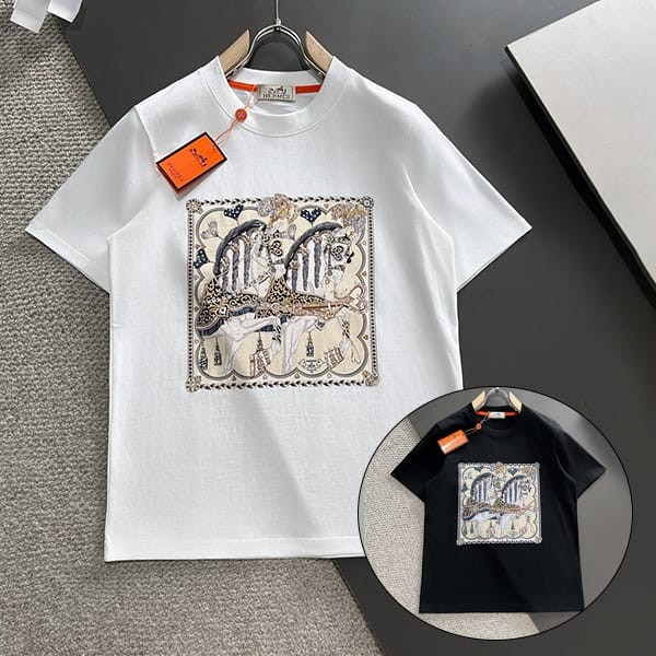 確保済みエルメス カプセルスポーツ カットソーTシャツ パチモン 2色