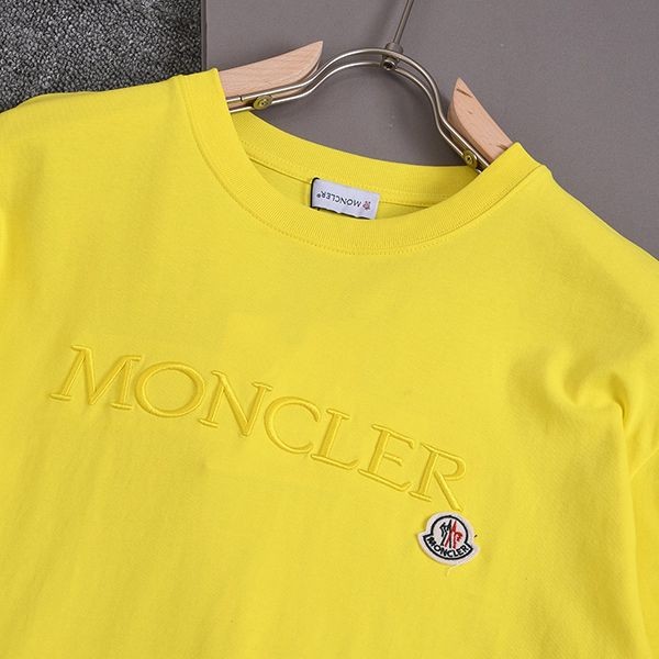 ☆超人気☆モンクレール 偽物 刺繍ロゴ コットン クルーネック Tシャツ moc39268