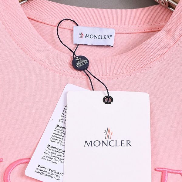 モンクレール コピー刺繍ロゴ コットン クルーネック Tシャツ mox95552