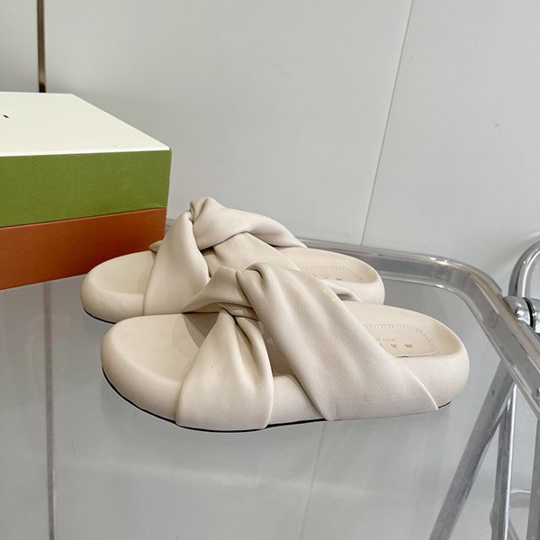 高級感ある【マルニ】アイボリーレザー ノット付き サンダル 偽物 SAMS0187