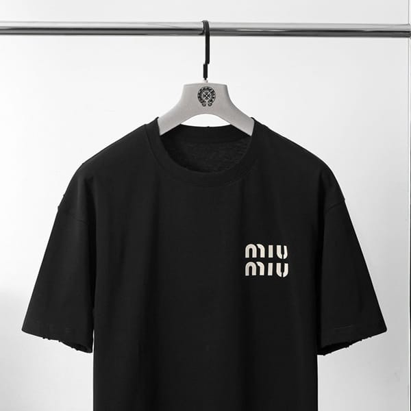 すぐ届ミュウミュウ コットンジャージー 半袖Tシャツ パチモン mys69041