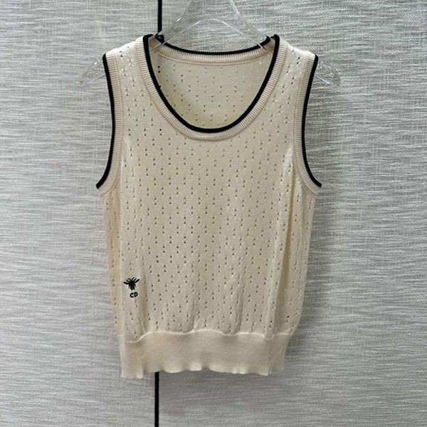 新色☆希少 ディオール ニット ベスト コピー ハニー刺繍 dek59855