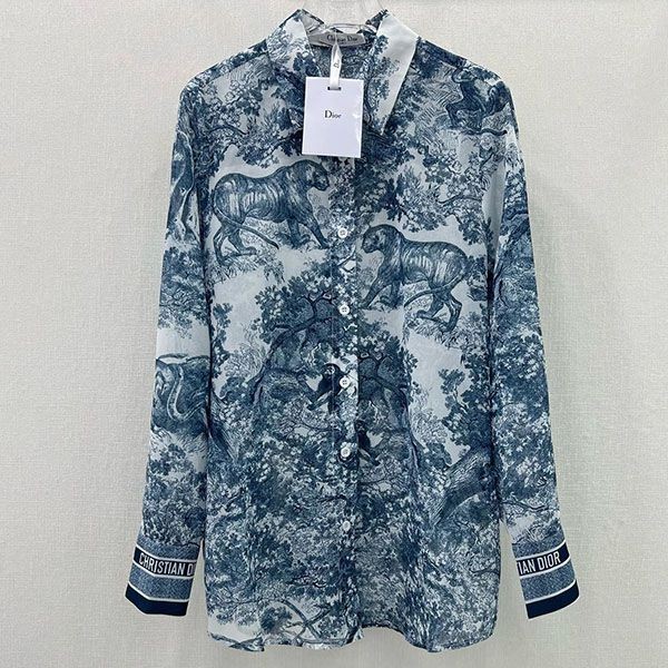 ディオール Toile de Jouy 偽物 モチーフ ロングブラウス deg96561