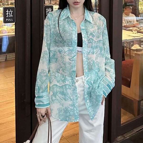 ディオール Toile de Jouy モチーフ ロングブラウス deo81962
